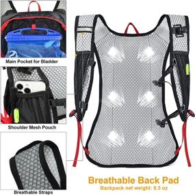 img 2 attached to 🚴 N NEVO RHINO Hydration Backpack: 2L Water Bladder, Lightweight for Cycling, Hiking, and Rave – Men, Women, and Kids