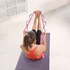 img 2 attached to Acupoint Yoga Stretching Strap With Loops - 12-Loop Exercise Strap For Physical Therapy, Flexibility, Pilates, Dance, Gymnastics, Recovery, Workout - Non-Elastic Premium-Woven Nylon Stretch Band