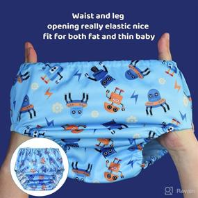 img 3 attached to 🩲 BISENKID 6 Pack Waterproof Potty Training Plastic Underwear Covers for Toddlers | Elastic Rubber Pants for Boys | Fits 4t Size | Compatible with Potty Training Pants and Disposable Diapers
