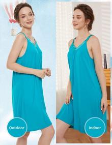 img 2 attached to Sleeveless Nightgown For Women: Auraizza Sleep Dress With V-Neck Racerback, Available In Sizes S-XXL