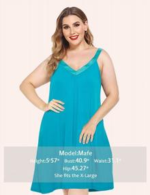 img 1 attached to Sleeveless Nightgown For Women: Auraizza Sleep Dress With V-Neck Racerback, Available In Sizes S-XXL