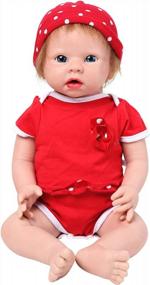 img 4 attached to Realistic 19 Inch Silicone Baby Doll With Hair - Full Body Reborn Dolls Made Of Silicone, Not Vinyl - Lifelike Newborn Girl Baby Dolls