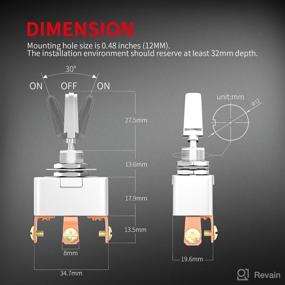 img 2 attached to DaierTek 50A 12V DC 3 Way Toggle Switch | Heavy Duty 50 Amp Automotive Car Switch | 3 Position Toggle Switch 12V SPDT ON-Off-ON 3 Pin