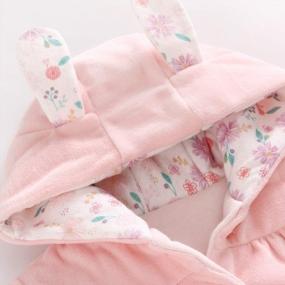 img 3 attached to Cotton Hooded Coat With Rabbit Ears For Baby Girls - Perfect Fall Outwear For Infants And Toddlers In Pink, Available In Sizes 0-3T
