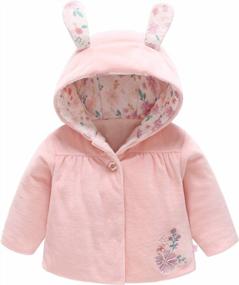 img 4 attached to Cotton Hooded Coat With Rabbit Ears For Baby Girls - Perfect Fall Outwear For Infants And Toddlers In Pink, Available In Sizes 0-3T