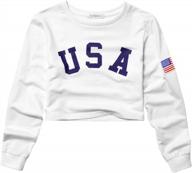 women's long sleeve cotton cropped sweatshirt pullover cute shirt top logo