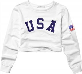 img 4 attached to Women'S Long Sleeve Cotton Cropped Sweatshirt Pullover Cute Shirt Top