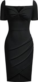 img 1 attached to Vintage Sweetheart Ruched Pencil Dress With Wrap Style For Women'S Party - 1950S Inspired By Knitee