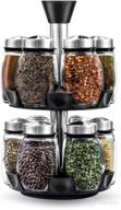 🌶️ premium spice organizer: rotating spice rack for cabinets or countertops, including 12 jars + labels – compact seasoning and herb storage solution logo