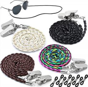 img 4 attached to Stylish Leather Glasses Strap Chains - Durable & Eco-Friendly - Eyeglass Holder Lanyards For Men And Women - Glasses String Cords For Comfortable Wearing