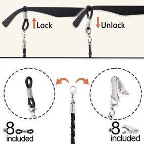 img 2 attached to Stylish Leather Glasses Strap Chains - Durable & Eco-Friendly - Eyeglass Holder Lanyards For Men And Women - Glasses String Cords For Comfortable Wearing