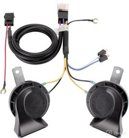 img 4 attached to 🚛 FARBIN 12V Car Horn Electric Air Horn Train Horn Kit for Trucks with Relay Harness - Ideal for Car Truck SUV Motorcycle Boat (Black Horn with Wire Harness, 12V)