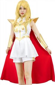 img 2 attached to Power Princess Shera Cosplay Dress In Large White With Red Cloak By C-ZOFEK