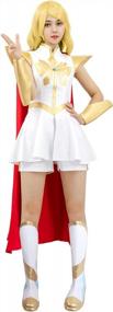 img 3 attached to Power Princess Shera Cosplay Dress In Large White With Red Cloak By C-ZOFEK