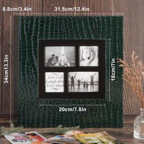 img 3 attached to Ywlake Extra Large Photo Album Croco Green - Holds 600 4X6 Photos, Perfect For Weddings And Family Memories With Horizontal And Vertical Pockets