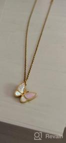 img 6 attached to Charming Golden Stainless Steel Pearl Oyster Butterfly Necklace: Fashionable Jewelry for Women and Girls