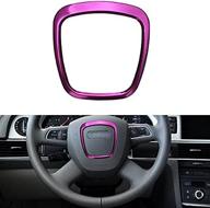 trapezoid car steering wheel sticker aluminum body emblem trim fit for audi a3/a4l/a6l s4/q3/q5 (purple) логотип