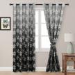 dwcn grey ombre floral print living room curtains - thermal insulated, energy saving window panels grommet top set of 2 (52x96 inches) logo
