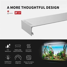 img 2 attached to 🐠 ONF Flat One+ 24-inch LED Aquarium Light, 6500-20500K Blue White LED, Mobile APP Remote Controlled, Dimmable Full Spectrum Sunrise / Sunset for Plant Growth, Hood Style for Fish Tank