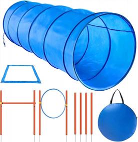 img 4 attached to Complete Dog Agility Training Kit With Obstacle Course Starter Set - Includes Tunnel, Jumping Ring, High Jumps, Weave Poles, Pause Box And Carrying Case For Outdoor Pet Games By XiaZ