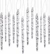 36 glass icicle ornaments for christmas tree - klikel winter decorations - set includes 18 4" and 18 6" hanging ornaments logo