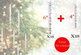img 3 attached to 36 стеклянных сосулек для рождественской елки - Зимние украшения Klikel - Набор включает 18 4-дюймовых и 18 6-дюймовых подвесных украшений