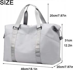 img 2 attached to Forestfish Duffel Bags Traveling With Trolley Sleeve, Gym Bag Weekender Bags For Women, Grey