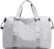 forestfish duffel bags traveling with trolley sleeve, gym bag weekender bags for women, grey logo