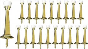 img 2 attached to QCAA Rubber Tip Heavy Duty Solid Rigid Door Stop, 3", Zinc Die Cast, Brass Plated, 20 Pack