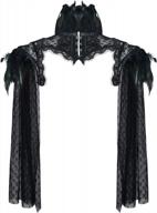 charmian women's steampunk gothic bolero jacket shrug with lace & feather accents logo