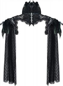 img 4 attached to Charmian Women'S Steampunk Gothic Bolero Jacket Shrug With Lace & Feather Accents