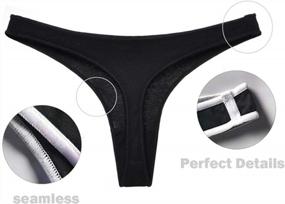 img 1 attached to Comfortable And Sporty Women'S Cotton Thong Underwear - Pack Of 5 By ETAOLINE