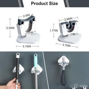 img 3 attached to 🧹 Convenient Broom Holder Wall Mount - No Drilling, Super Anti-Slip 4 Pack Brooms Gripper for Home, Bathroom, Kitchen, Garden, Garage - Mops, Rakes, Dustpans