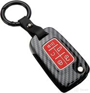 key fob cover case fit for chevrolet chevy camaro cruze limited equinox impala limited malibu limited sonic keyless entry remote case holder abs carbon fiber pattern (red) logo