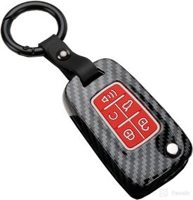 img 4 attached to Key Fob Cover Case Fit For Chevrolet Chevy Camaro Cruze Limited Equinox Impala Limited Malibu Limited Sonic Keyless Entry Remote Case Holder ABS Carbon Fiber Pattern (Red)