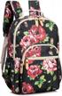 floral school backpack for girls: water-resistant travel bag by leaper logo