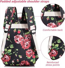 img 1 attached to Floral School Backpack For Girls: Water-Resistant Travel Bag By Leaper