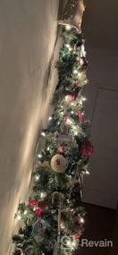img 5 attached to 7-футовая предварительно освещенная рождественская елка половинной формы, искусственная рождественская елка с 403 ветками и 150 теплыми белыми огнями, складная металлическая подставка для внутреннего офиса, домашней вечеринки, праздничного декора