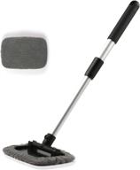 🧽 justtop windshield cleaning tool - extendable handle, unbreakable, washable microfiber cloth - grey логотип