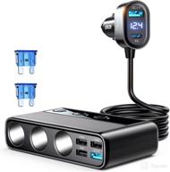 🚗 joyroom 9-in-1 car charger adapter, 3 socket cigarette lighter splitter with pd/qc 3.0 * 2 charge, 154w 12v/24v independent switches dc cigarette outlet car charger for all car devices (3.3ft cable) логотип