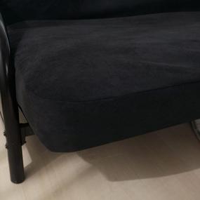 img 3 attached to Чехол OctoRose Micro Suede Futon с 3-сторонней застежкой-молнией для полноразмерного матраса для дивана-кровати размером 54X75X8 дюймов - классический мягкий дизайн черного цвета для защиты дивана, пригодного для машинной стирки (только чехол)