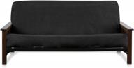 octorose micro suede futon cover with 3-sided zipper for full size 54x75x8inch sofa day bed mattress - classic soft design in black color for machine washable couch protection (cover only) logo