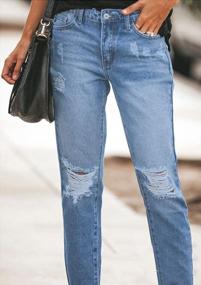 img 3 attached to Get Edgy Style With CHARTOU Women'S Distressed Ripped Capris Jeans!