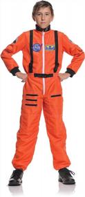 img 2 attached to Kids Astronaut Costume - Orange, Large (10-12)