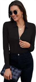 img 2 attached to Stylish Fall Womens Polo Shirts - Lapel Collared V Neck Long & Short Sleeve By WOSALBA