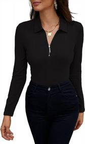 img 4 attached to Stylish Fall Womens Polo Shirts - Lapel Collared V Neck Long & Short Sleeve By WOSALBA