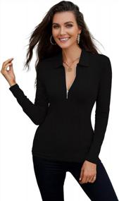 img 3 attached to Stylish Fall Womens Polo Shirts - Lapel Collared V Neck Long & Short Sleeve By WOSALBA