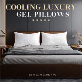 img 3 attached to 🌙 Cooling Gel Memory Foam Pillows for Optimal Sleep - Adjustable Bamboo Shredded Foam Pillows for Side and Back Sleepers - Washable Cover - CertiPUR-US Certified (Queen Size, Pack of 2)