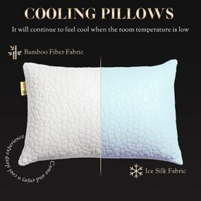 img 2 attached to 🌙 Cooling Gel Memory Foam Pillows for Optimal Sleep - Adjustable Bamboo Shredded Foam Pillows for Side and Back Sleepers - Washable Cover - CertiPUR-US Certified (Queen Size, Pack of 2)