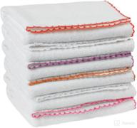 🧼 turkish cotton baby washcloths - white handkerchief towel set (pack of 6) | super absorbent 11'' x 11'' | versatile for face, body, bath, kitchen | square2 logo